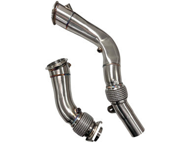 MAD BMW S55 3.5" Fat Boy Downpipes M2C M3 M4 W/ Flex Section