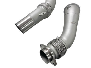 MAD BMW S55 3.5" Fat Boy Downpipes M2C M3 M4 W/ Flex Section