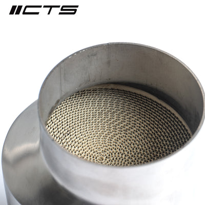 CTS Turbo 8V/8Y RS3 and 8S TTRS 2.5T EVO 3.5" Single High-Flow CAT
