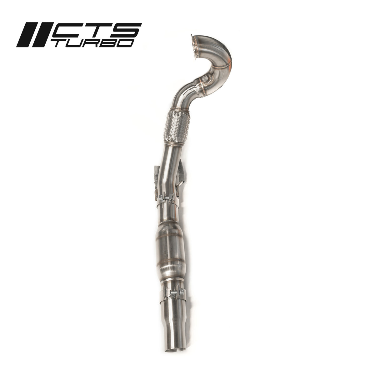 CTS Turbo MQB FWD Exhaust Downpipe with HIGH FLOW CAT (MK7/MK7.5 Golf, GTI, GLI, A3 FWD)