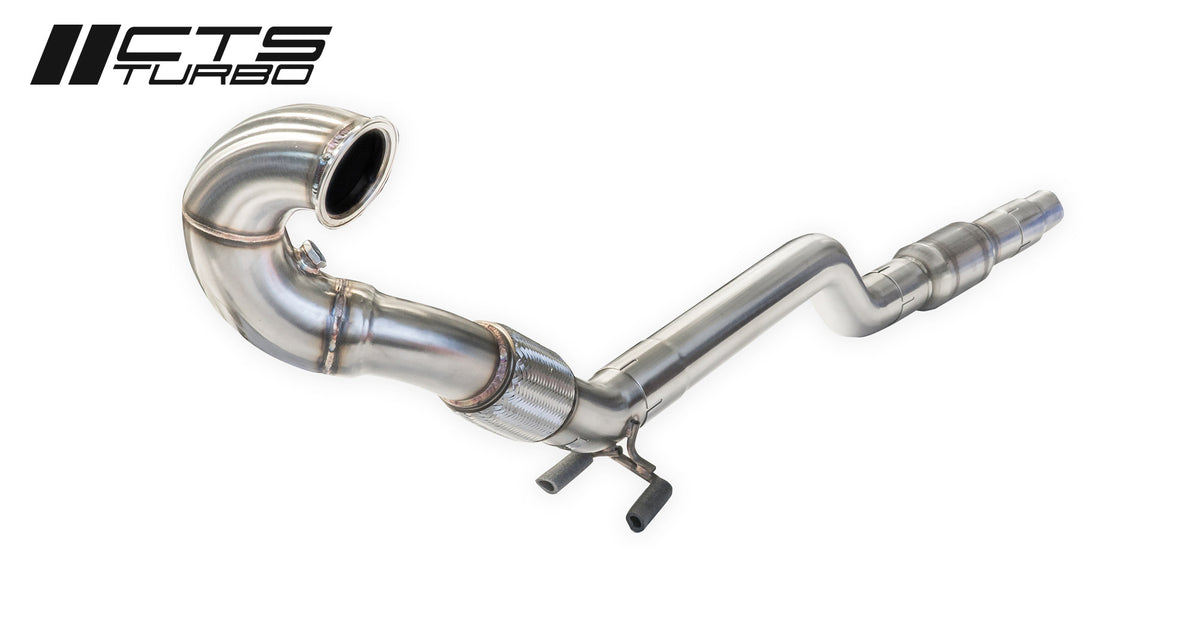 CTS Turbo MQB AWD Exhaust Downpipe with HIGH FLOW CAT (MK7/MK7.5 Golf AWD, Golf R, A3/S3/TT/TT-S Quattro)