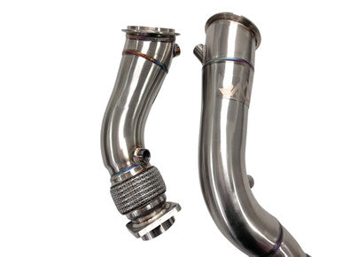 MAD BMW S55 3.5" Fat Boy Downpipes M2C M3 M4 W/ Flex Section